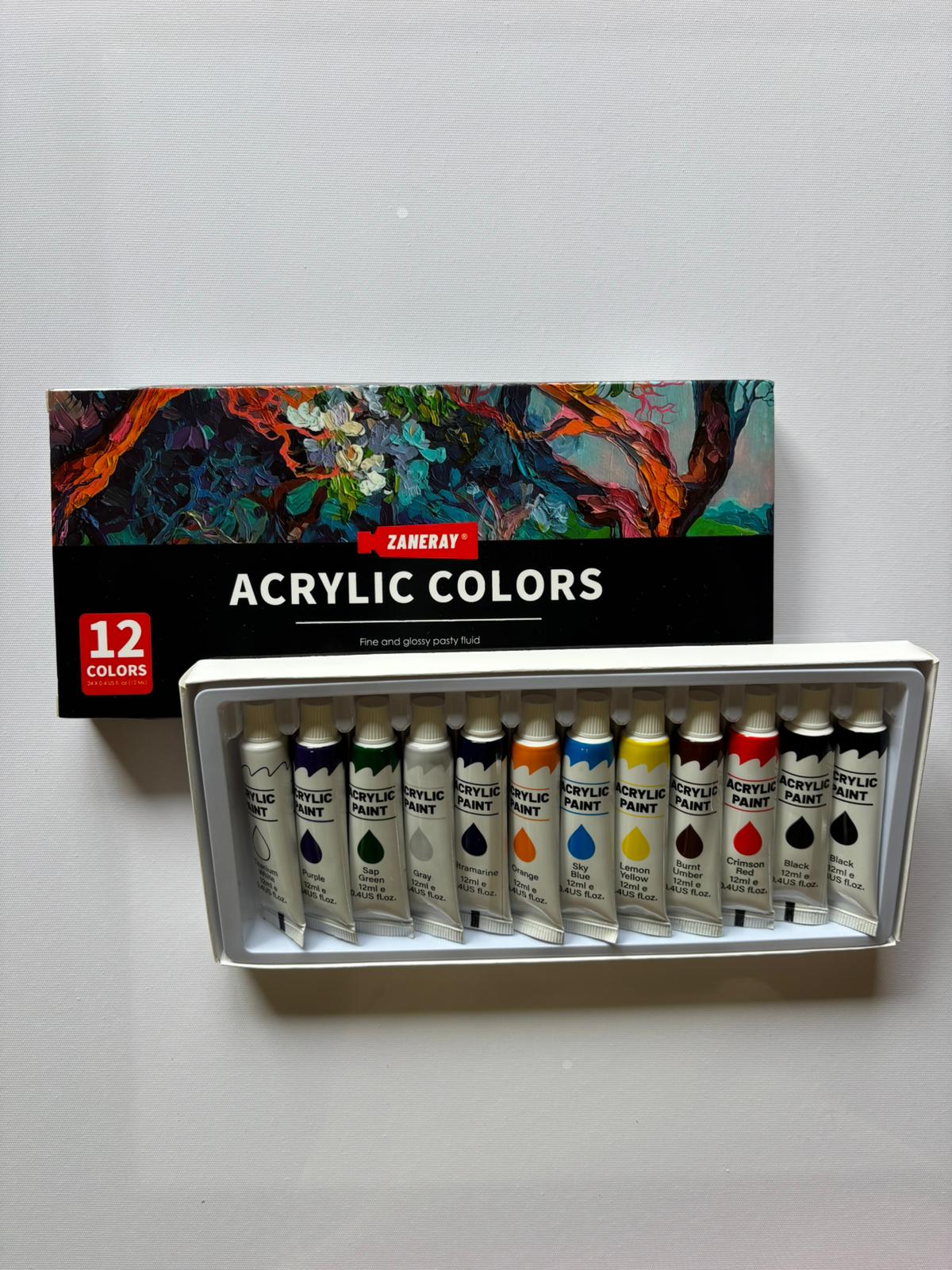 Set de Pintura Acrílica 12 Colores - Imagen 2